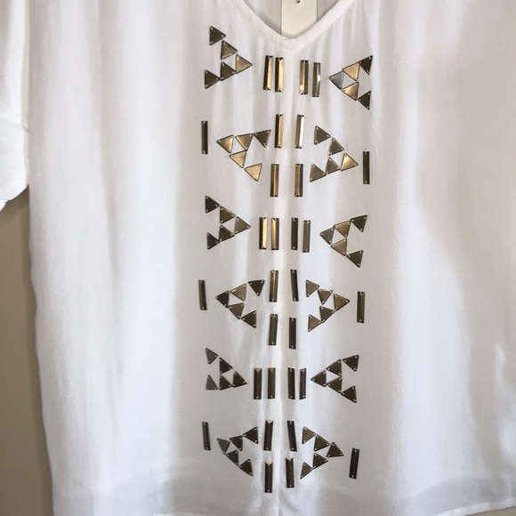NWT Line & Dot metal accent short sleeve top - Picture 3 of 12